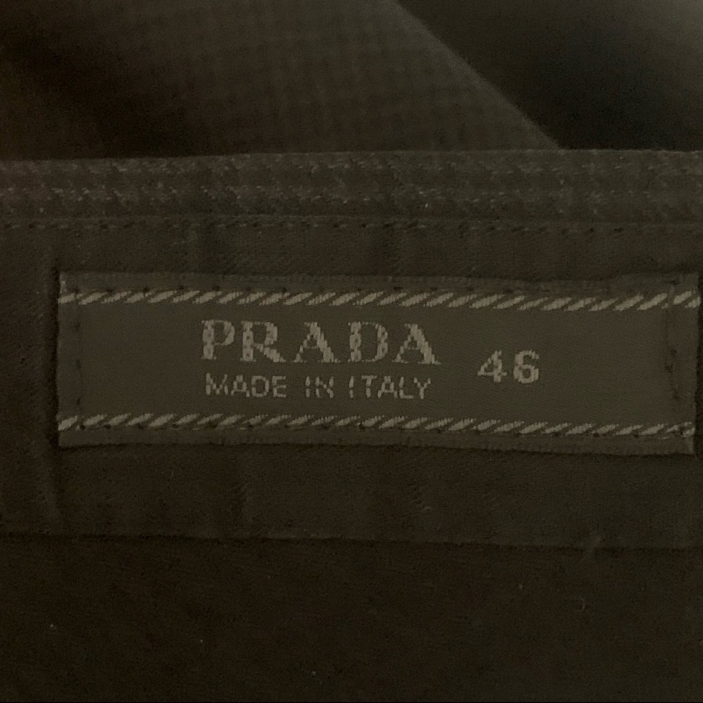 PRADA Men’s Virgin Wool Black Houndstooth Trousers Dress Pants Luxury Designer - Picture 2 of 15